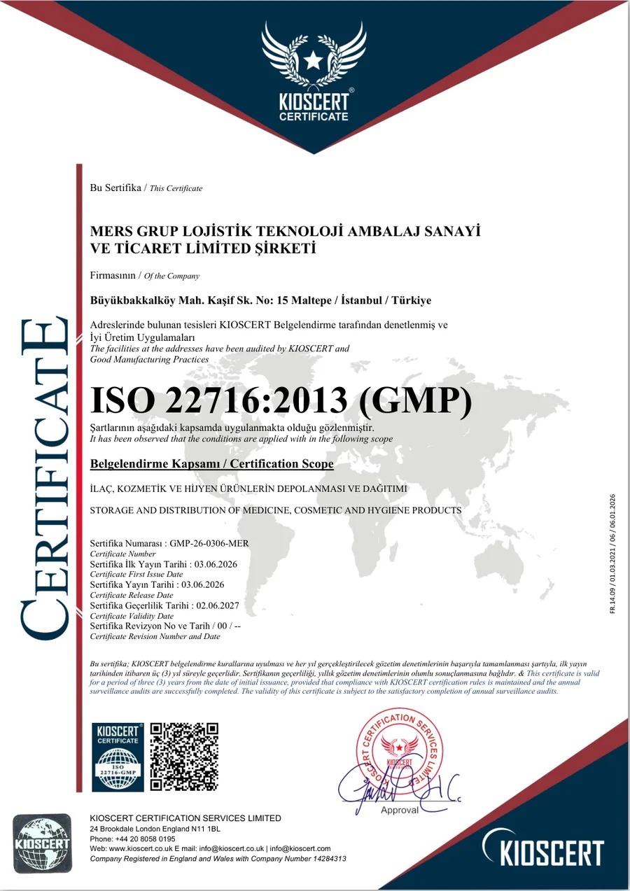 ISO 22716:2013 (GMP) sertifikası